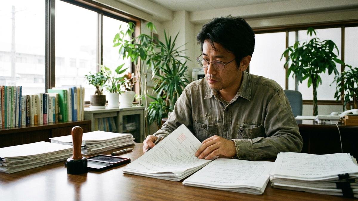 個人から法人への自動車保険等級継承の条件を確認する男性