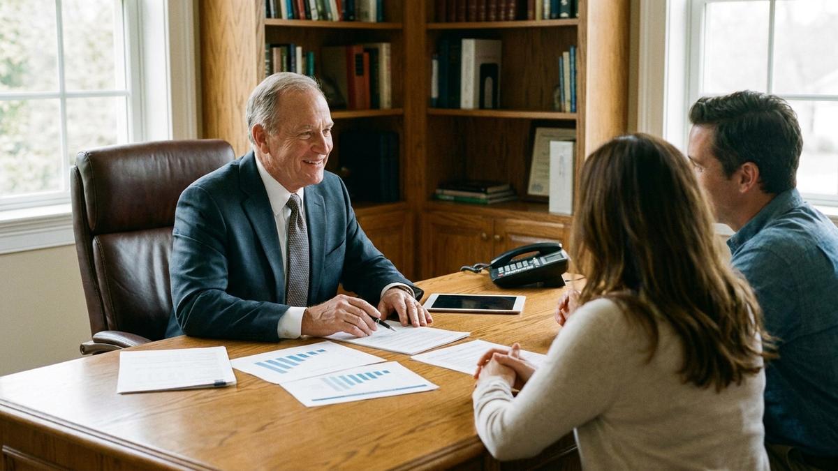 保険代理店のコンサルタントによる複数社比較の相談風景
