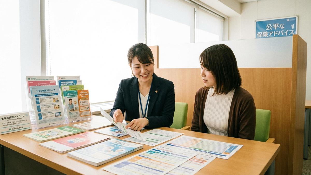 中立的な立場で保険相談を受ける様子