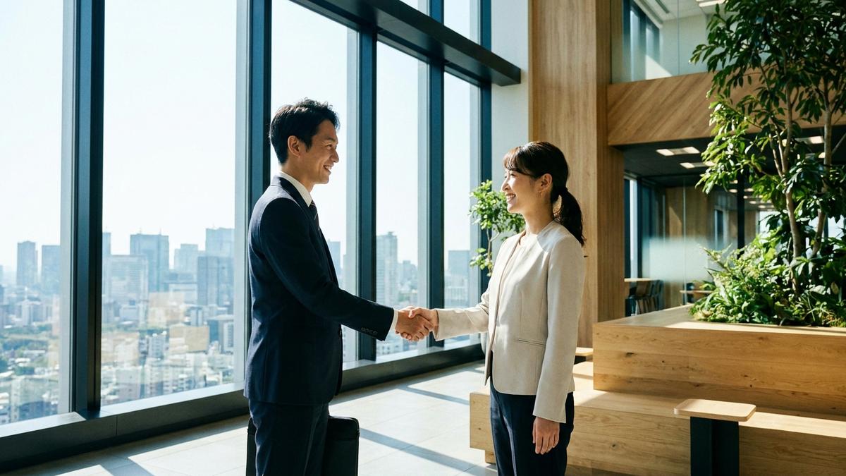 信頼できる保険代理店と契約を結ぶビジネスマン