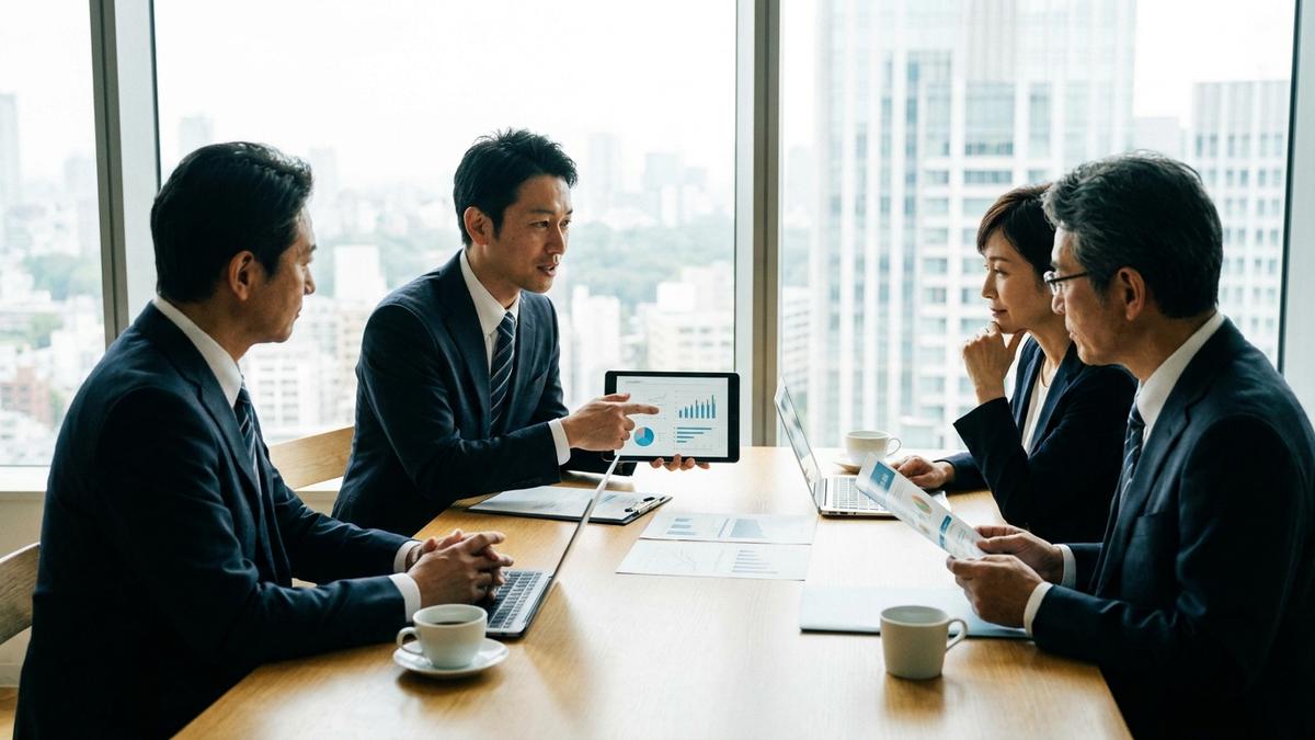 法人向け自動車保険を代理店担当者に相談する経営者