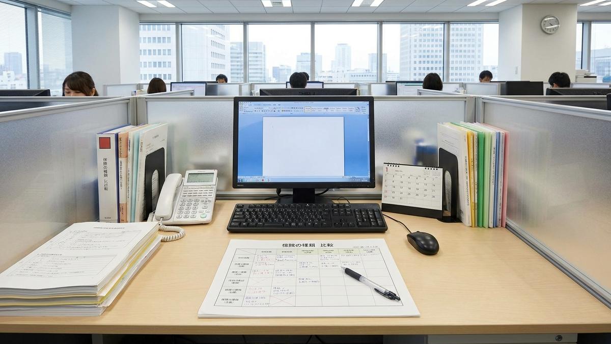 保険の種類を比較する資料