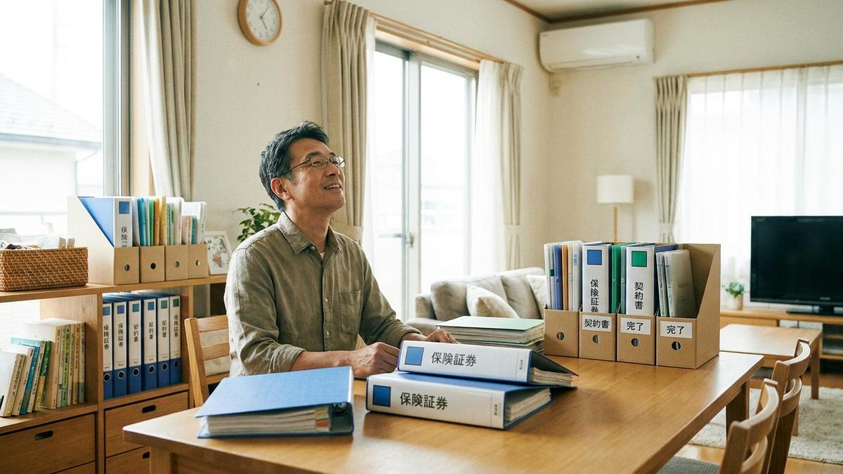火災保険の見直しを完了して安心しているアパートオーナー