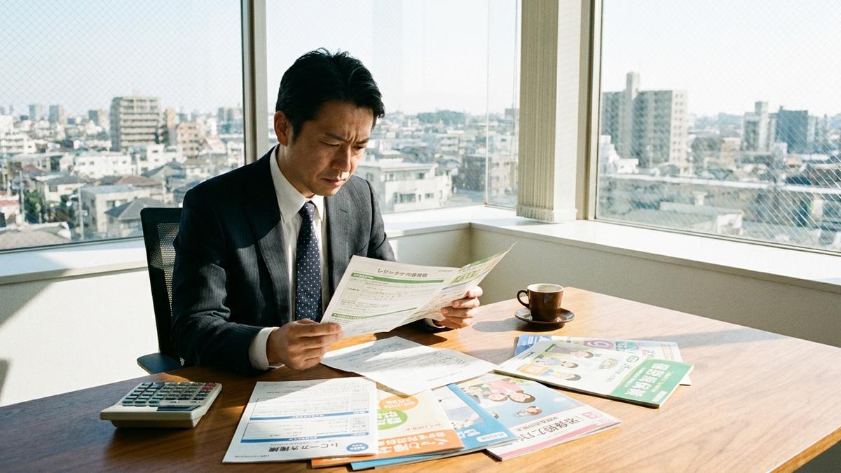 レクリエーション保険の補償内容を確認するビジネスパーソン