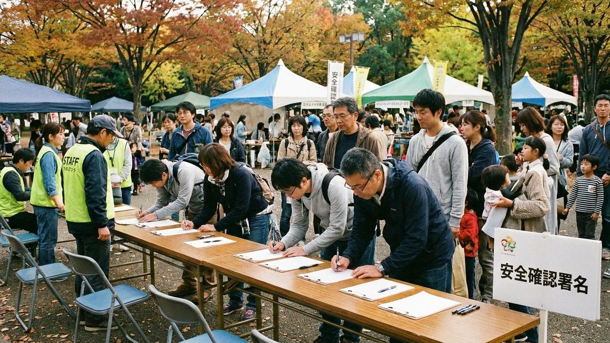 イベント参加者が事前説明を受けている様子