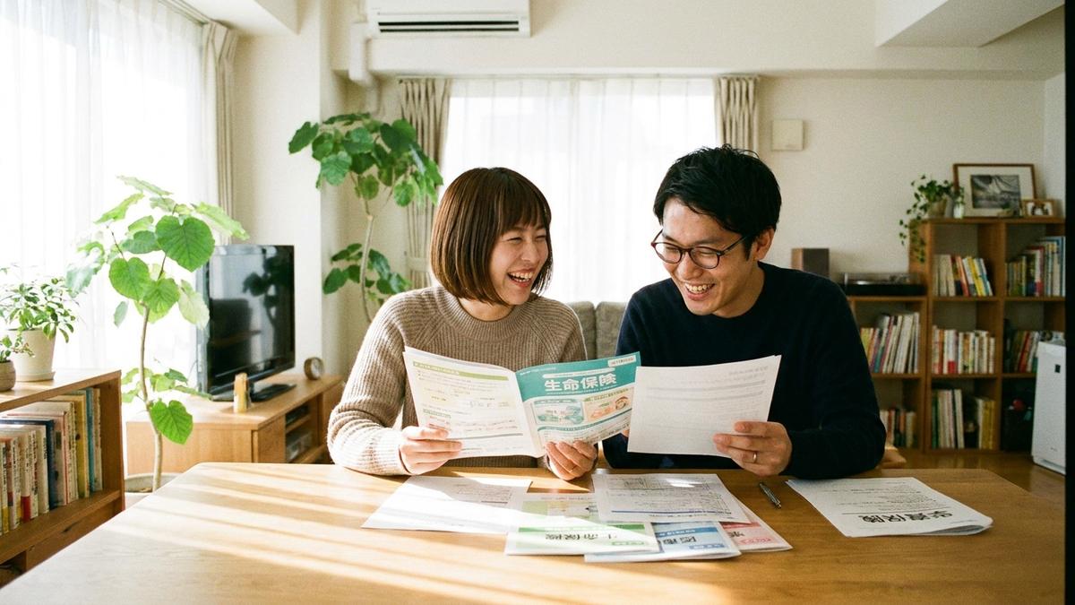 保険商品を比較する夫婦