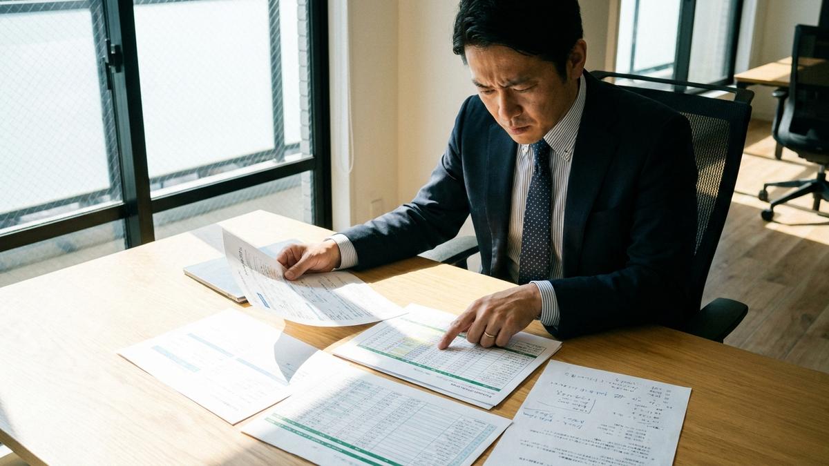 自動車保険の業務使用保険料を複数社比較する様子