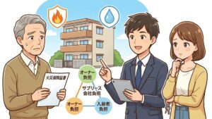 サブリース契約での火災保険はオーナーが負担？負担区分と加入ポイントのイメージ画像