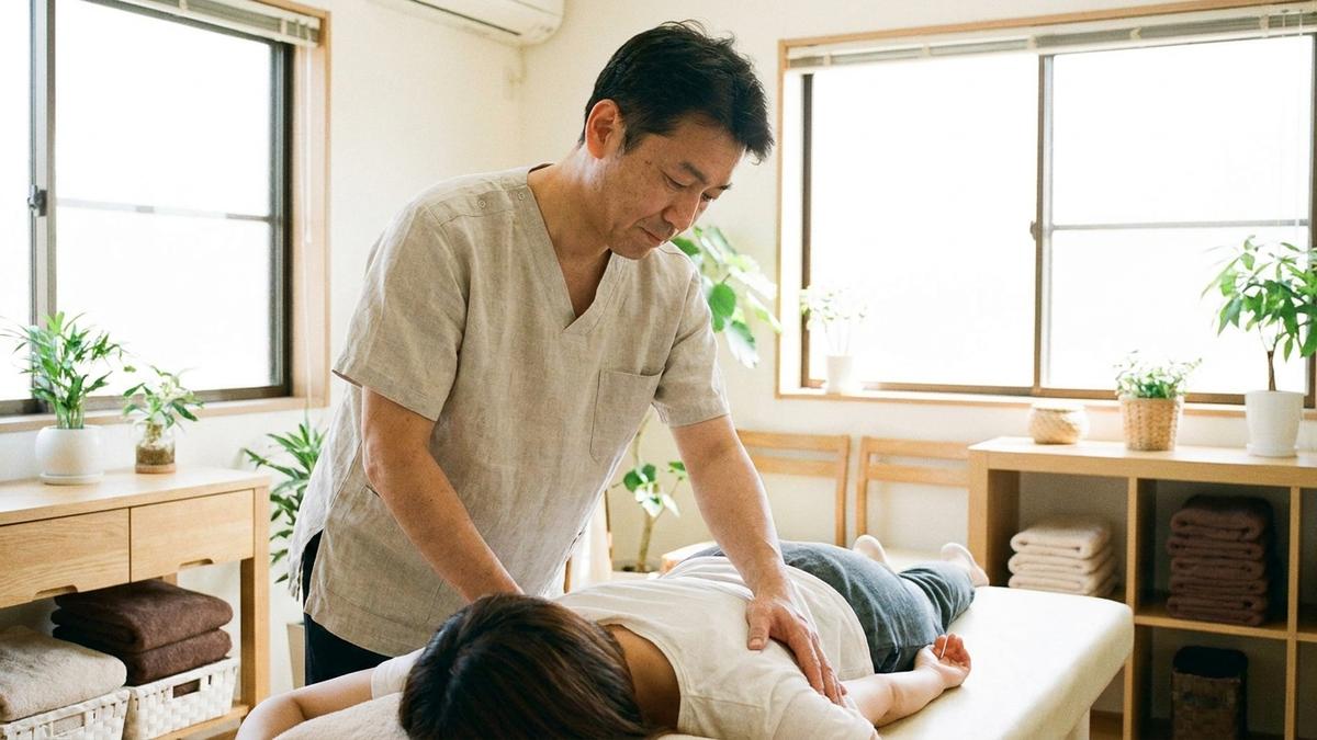 整骨院で施術を受ける患者の様子