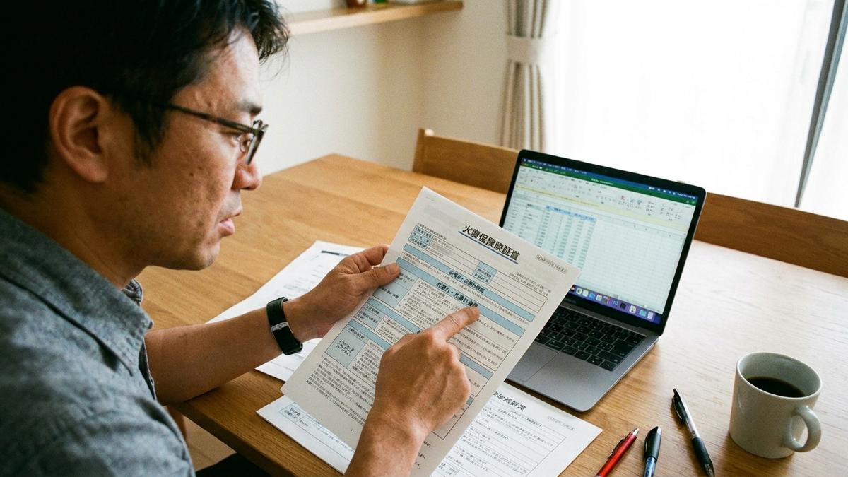 火災保険の水漏れ補償を確認するオーナー