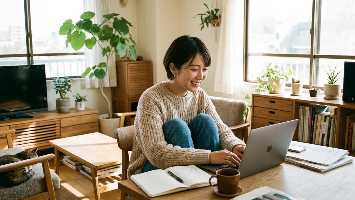 新種保険の加入を検討する個人事業主の女性