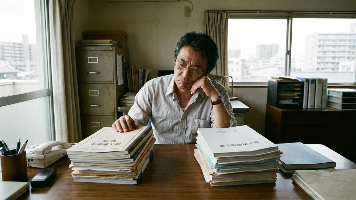個人事業主と法人で異なる保険の経理処理を確認する様子