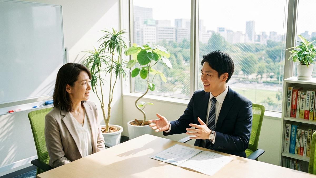 保険代理店への相談を通じてサイバー保険を選ぶイメージ
