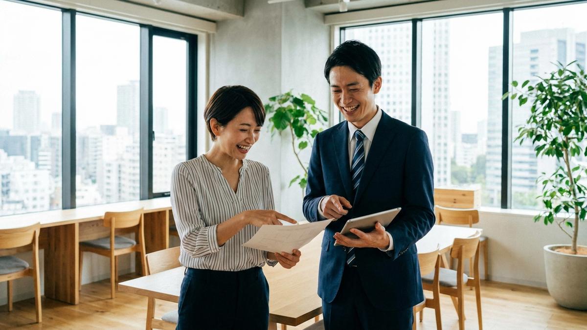 複数物件のオーナーと保険担当者の打ち合わせ