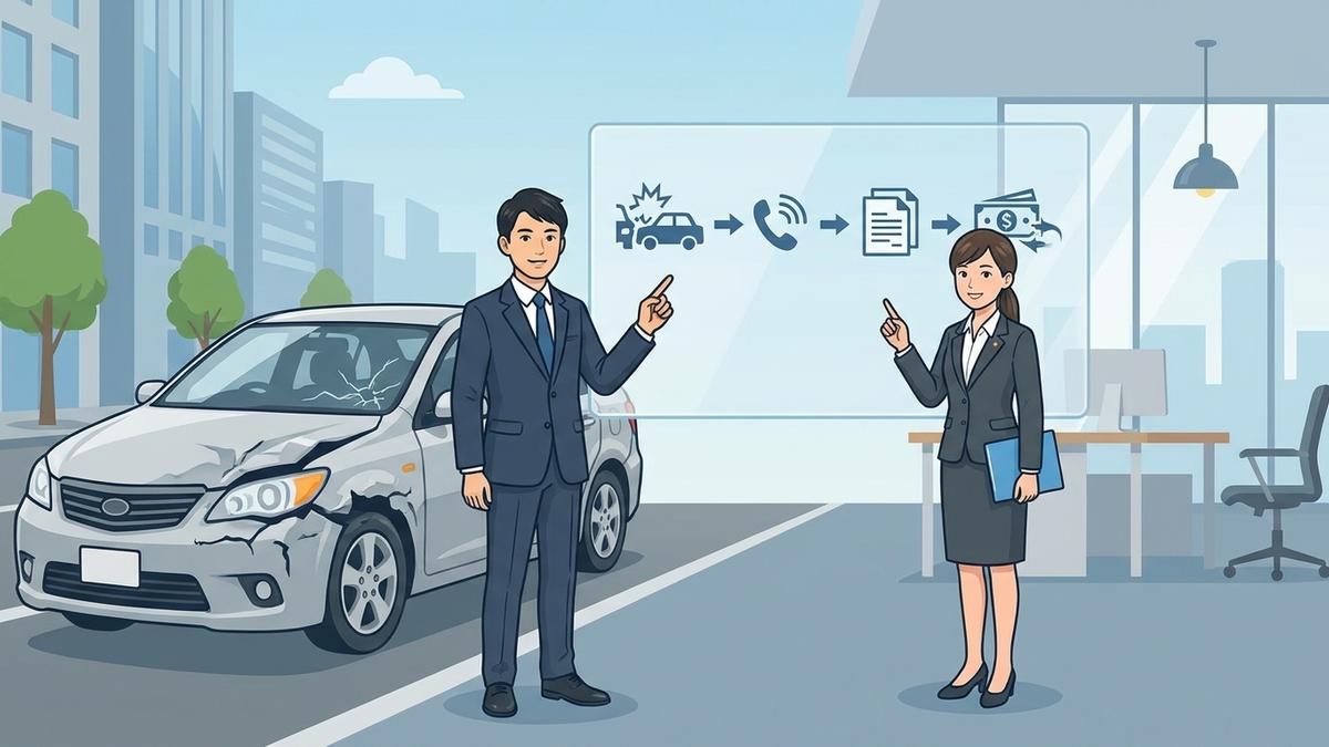 法人自動車保険｜事故発生後の保険金請求フローを解説のイメージ画像
