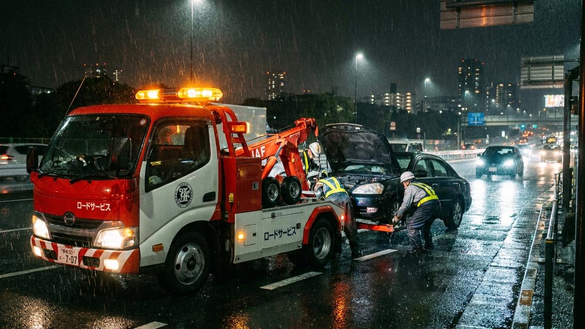 自動車保険のロードサービス対応のイメージ