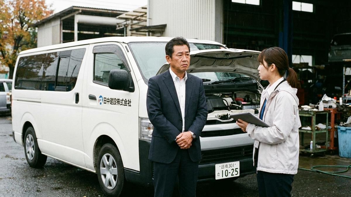 社用車が使えず代車について相談する経営者